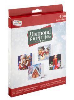   Gyémántfestés szett, üdvözlőlap készítő szett, 16x16cm-es lapok, 4 db-os, karácsonyi