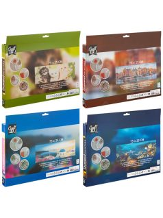   Gyémántfestés szett, 75x25cm, 4 féle (cicák, Amszterdam, Santorini, halak)