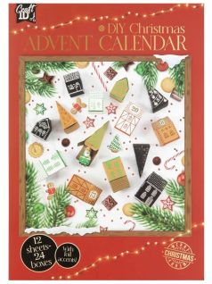   Adventi naptár készítő szett, 12 ív lappal, A/4, 250g, fólia dekorral