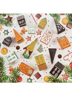   Adventi naptár készítő szett, 12 ív lappal, A/4, 250g, fólia dekorral