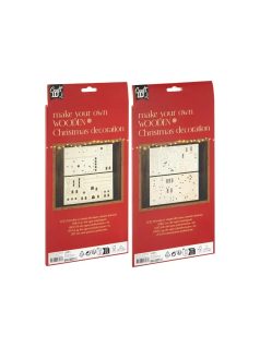   Karácsonyi fa dekoráció készítő kreatív szett, 2 féle, ház fenyőfával vagy télapó szánja (30x6,4cm)