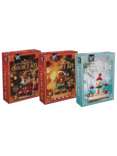   Karácsonyi figura horgolószett, 3 féle (rénszarvas, mézeskalács figura, hóember)