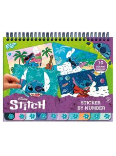   Stitch matricázz számok szerint spirál füzet (10 matricázható kép, 5 lap matrica, 10 színezhető kép), 19x23x2cm