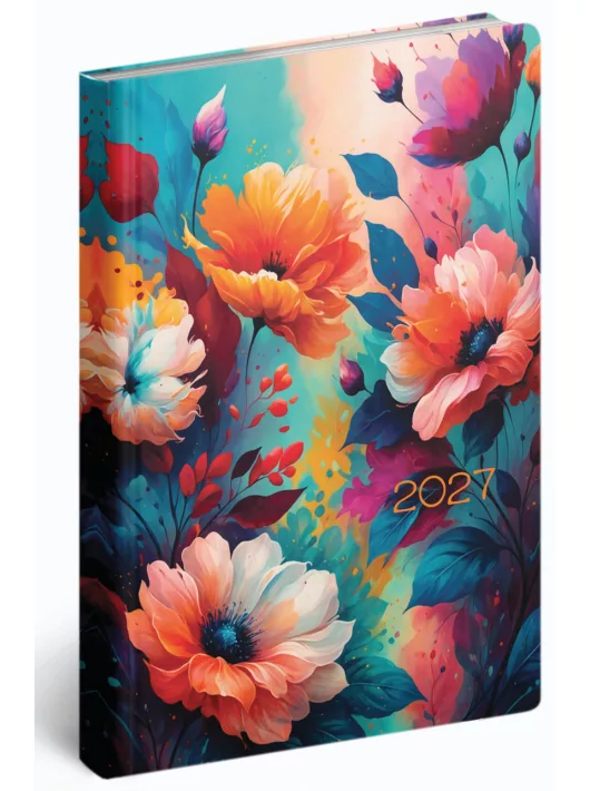 Realsystem határidőnapló, B/6, heti tervező, 2027, Fiestina floral 