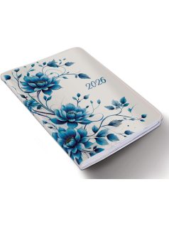   Realsystem határidőnapló, B/6, heti tervező, 2026, Fiestina Light virágminta