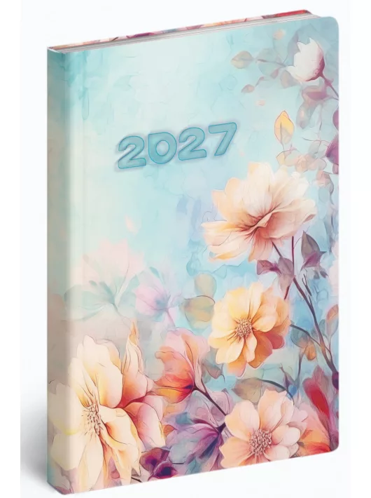 Realsystem határidőnapló, B/6, heti tervező, 2027, Fiestina Light akvarell