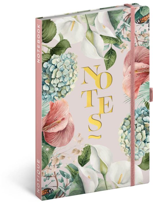 Realsystem Notique design keményfedeles notesz, napló 13x21cm, vonalas, Lilium