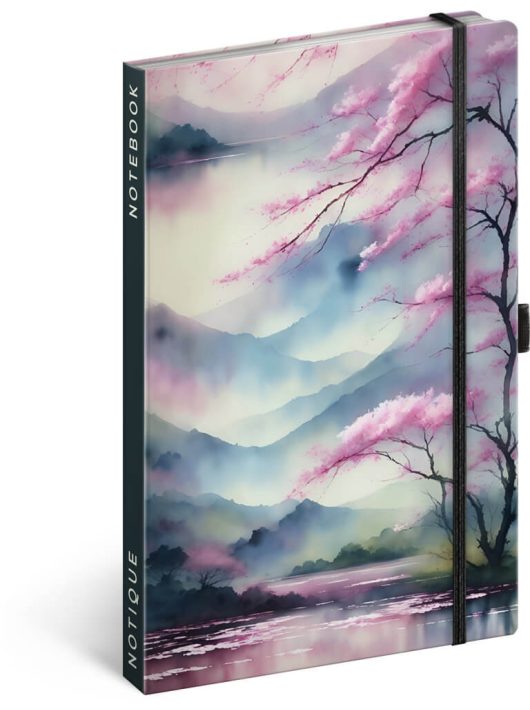 Realsystem Notique design keményfedeles notesz, napló 13x21cm, vonalas, Sakura