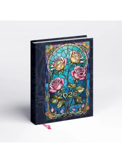   Realsystem határidőnapló, B/6, napi tervező, 2026, Librobello ólomüveg