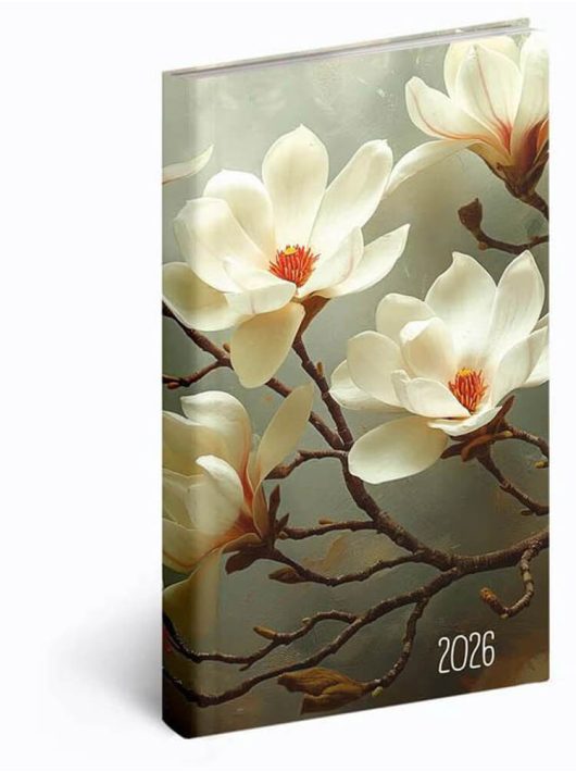 Realsystem zsebnaptár, álló, heti, 9x16,5cm, 2026, Picture magnólia