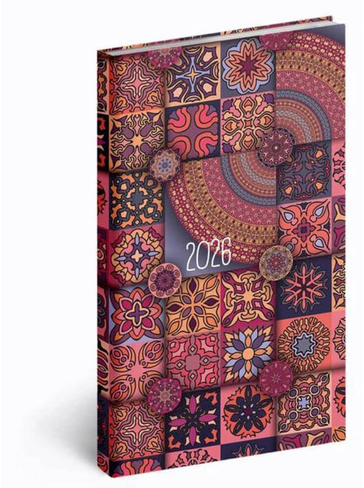 Realsystem zsebnaptár, álló, heti, 9x16,5cm, 2026, Picture mozaik