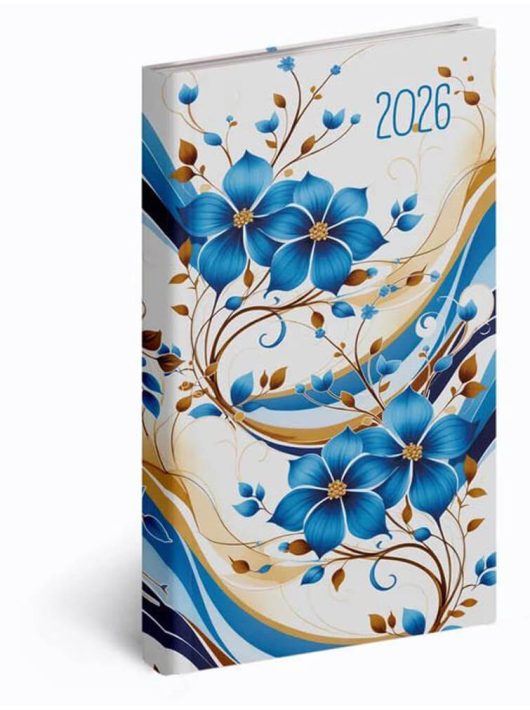 Realsystem zsebnaptár, álló, heti, 9x16,5cm, 2026, Picture kékvirág
