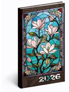   Realsystem zsebnaptár, álló, heti, 9x16,5cm, 2026, Picture ólomüveg 