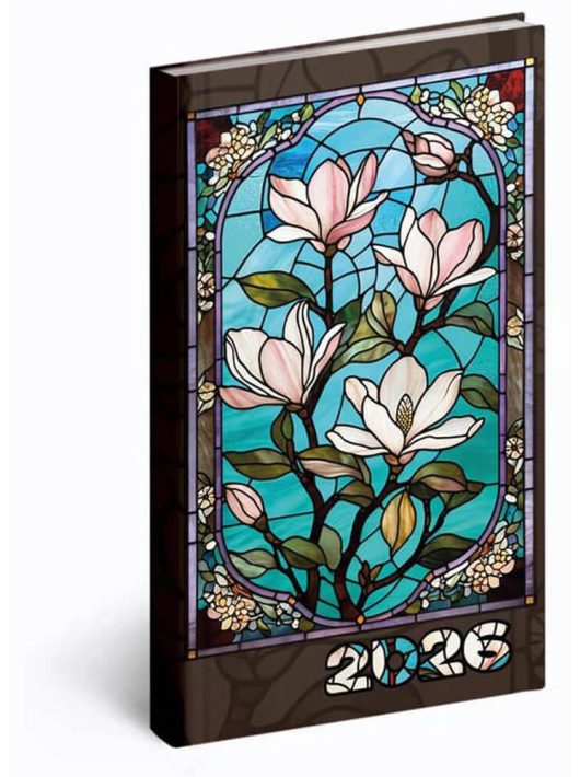 Realsystem zsebnaptár, álló, heti, 9x16,5cm, 2026, Picture ólomüveg 