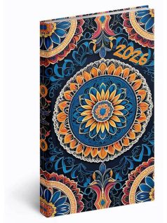   Realsystem zsebnaptár, álló, heti, 9x16,5cm, 2026, Picture mandala