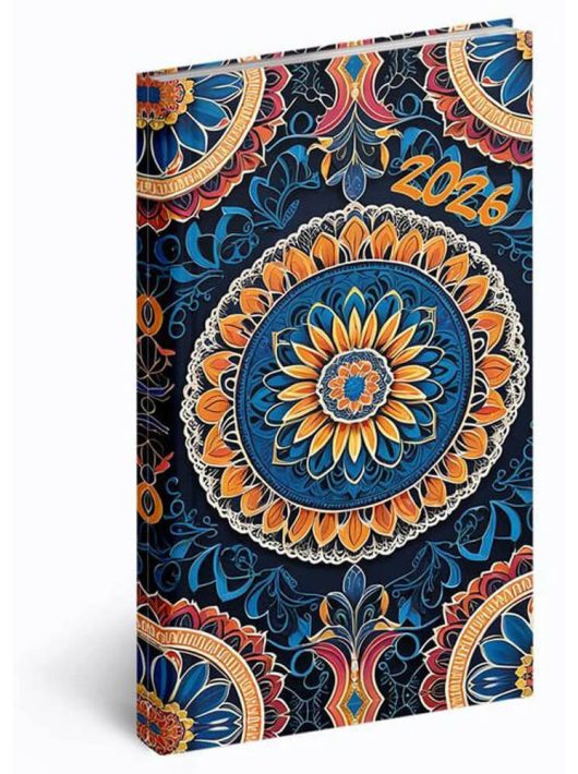 Realsystem zsebnaptár, álló, heti, 9x16,5cm, 2026, Picture mandala