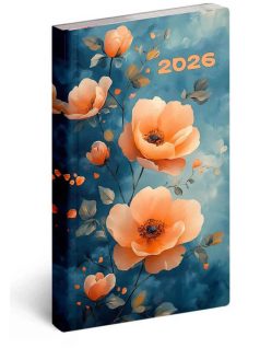   Realsystem zsebnaptár, álló, heti, 9x16,5cm, 2026 Flexi szirmok