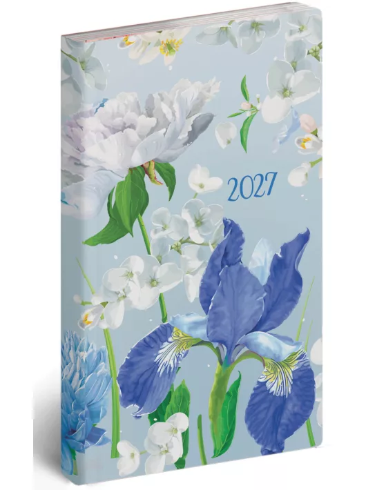 Realsystem zsebnaptár, álló, heti, 9x16,5cm, 2027. Flexi botanika