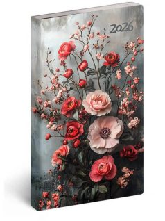   Realsystem zsebnaptár, álló, heti, 9x16,5cm, 2026 Flexi jázmin