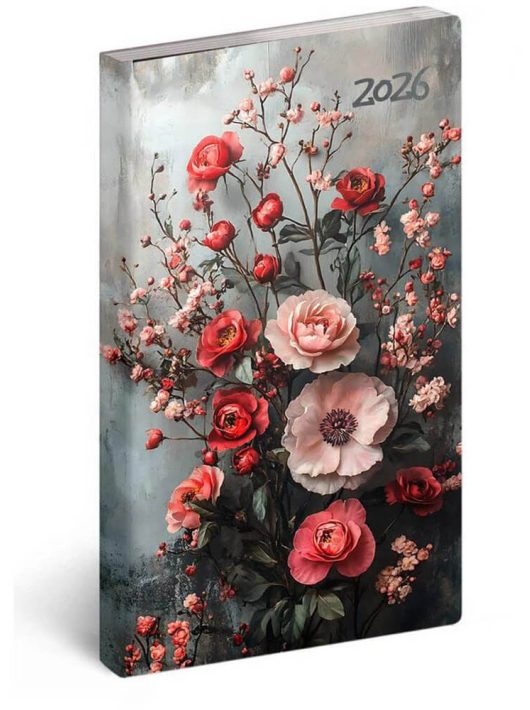 Realsystem zsebnaptár, álló, heti, 9x16,5cm, 2026 Flexi jázmin