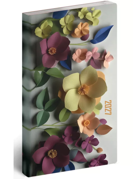 Realsystem zsebnaptár, álló, heti, 9x16,5cm, 2027. Flexi masé