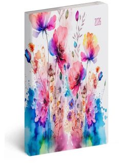   Realsystem zsebnaptár, álló, heti, 9x16,5cm, 2026 Flexi akvarell