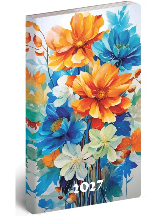 Realsystem zsebnaptár, álló, heti, 9x16,5cm, 2027. Flexi akvarell