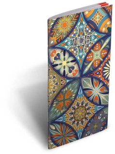   Realsystem zsebnaptár, álló, kétheti, 8x15cm, 2026, zsebirka mozaik