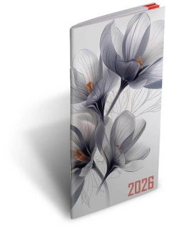   Realsystem zsebnaptár, álló, kétheti, 8x15cm, 2026, zsebirka szirmok