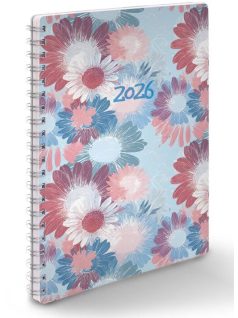   Realsystem határidőnapló, A/5, heti tervező, spirál, 2026, SP1 virágok