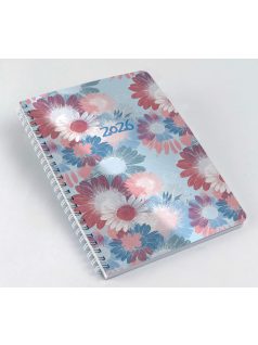   Realsystem határidőnapló, A/5, heti tervező, spirál, 2026, SP1 virágok