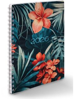   Realsystem határidőnapló, A/5, heti tervező, spirál, 2026, SP1 tropical