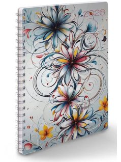   Realsystem határidőnapló, A/5, heti tervező, spirál, 2026, SP1 absztrakt 