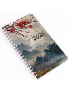   Realsystem zsebnaptár, álló, heti, 9,5x17cm, spirál, 2026, SP2 japán