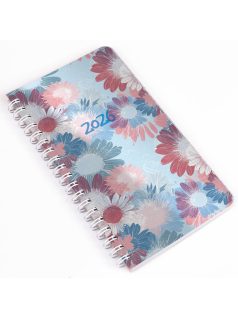   Realsystem zsebnaptár, álló, heti, 9,5x17cm, spirál, 2026, SP2 virágok