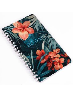   Realsystem zsebnaptár, álló, heti, 9,5x17cm, spirál, 2026, SP2 tropical