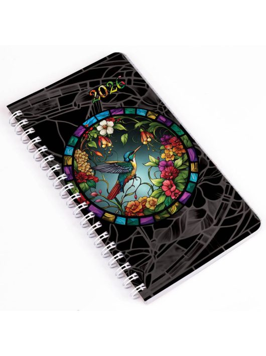 Realsystem zsebnaptár, álló, heti, 9,5x17cm, spirál, 2026, SP2 kolibri