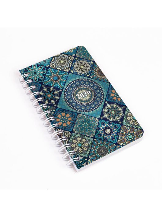 Realsystem zsebnaptár, álló, heti, 7,8x12,8cm, spirál, 2026, SP3 mini mozaik