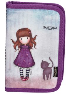   Santoro Gorjuss, tolltartó, klapnis, üres, 14x21x4cm, Purrrrrfect Pals