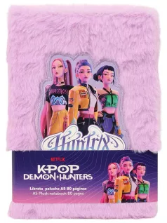   K-POP Démonvadászok napló plüss borítóval, A/5, vonalas