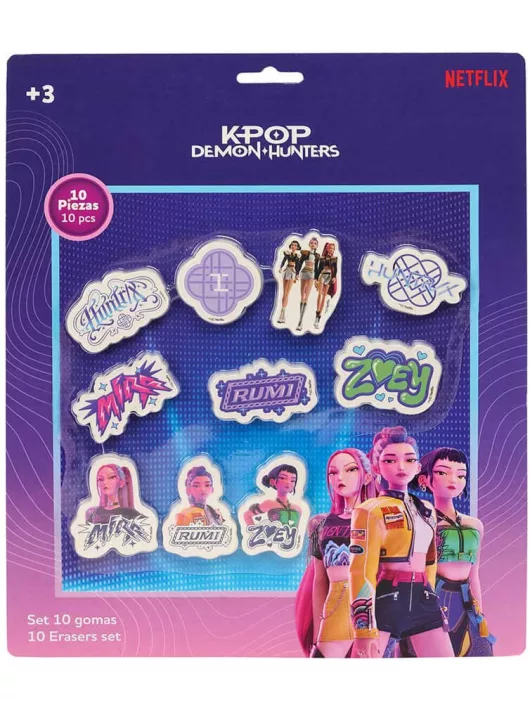 K-POP Démonvadászok radír szett, 10 db-os