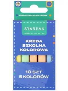 Táblakréta, színes (5 féle szín), 10 db-os