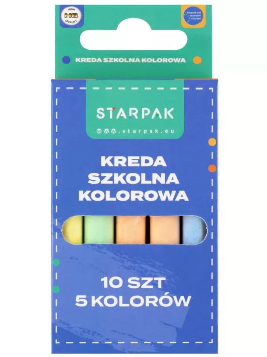 Táblakréta, színes (5 féle szín), 10 db-os