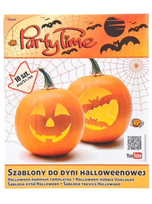Halloween tökfaragáshoz sablonszett, 10 db/csomag, Arpex