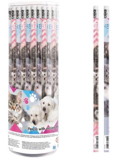 Cicás-kutyás grafitceruza radírral, HB, 1 db