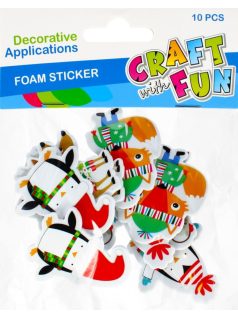   Dekorgumi, öntapadós karácsonyi formák, állatok, 10 db/csomag