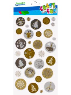 Matrica, karácsonyi minták, kerek matricák