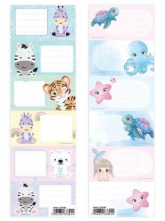   Cuki állatos, figurás füzetcímke 6 db/ív, Starpak, többféle változat