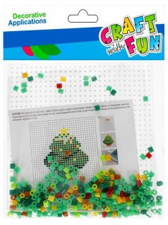   Vasalható gyöngykészlet, karácsonyi, 14x14cm-es alaplappal