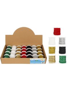   Szalag, karácsonyi színek, 1 cm széles, 1 m hosszú, 7 féle